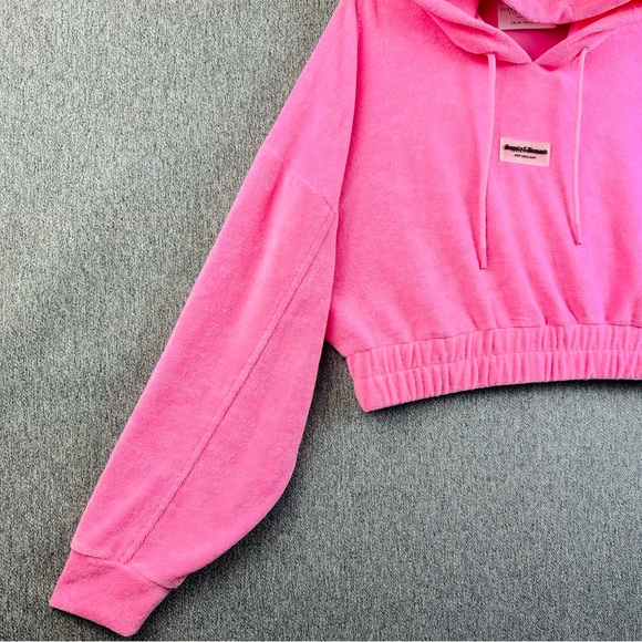 Supply And Demand New York City Pink Terry Cropped Hoodie New Women’s Size S - Picture 4 of 8